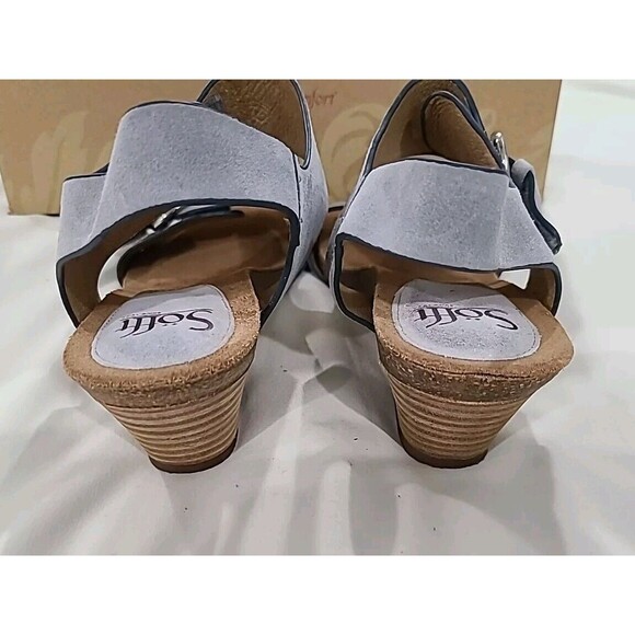 SOFFT Vaden Wedge CHAMBRAY Blue Wedge Comfort Leather Adjustable Sandals 9 M - Picture 10 of 12